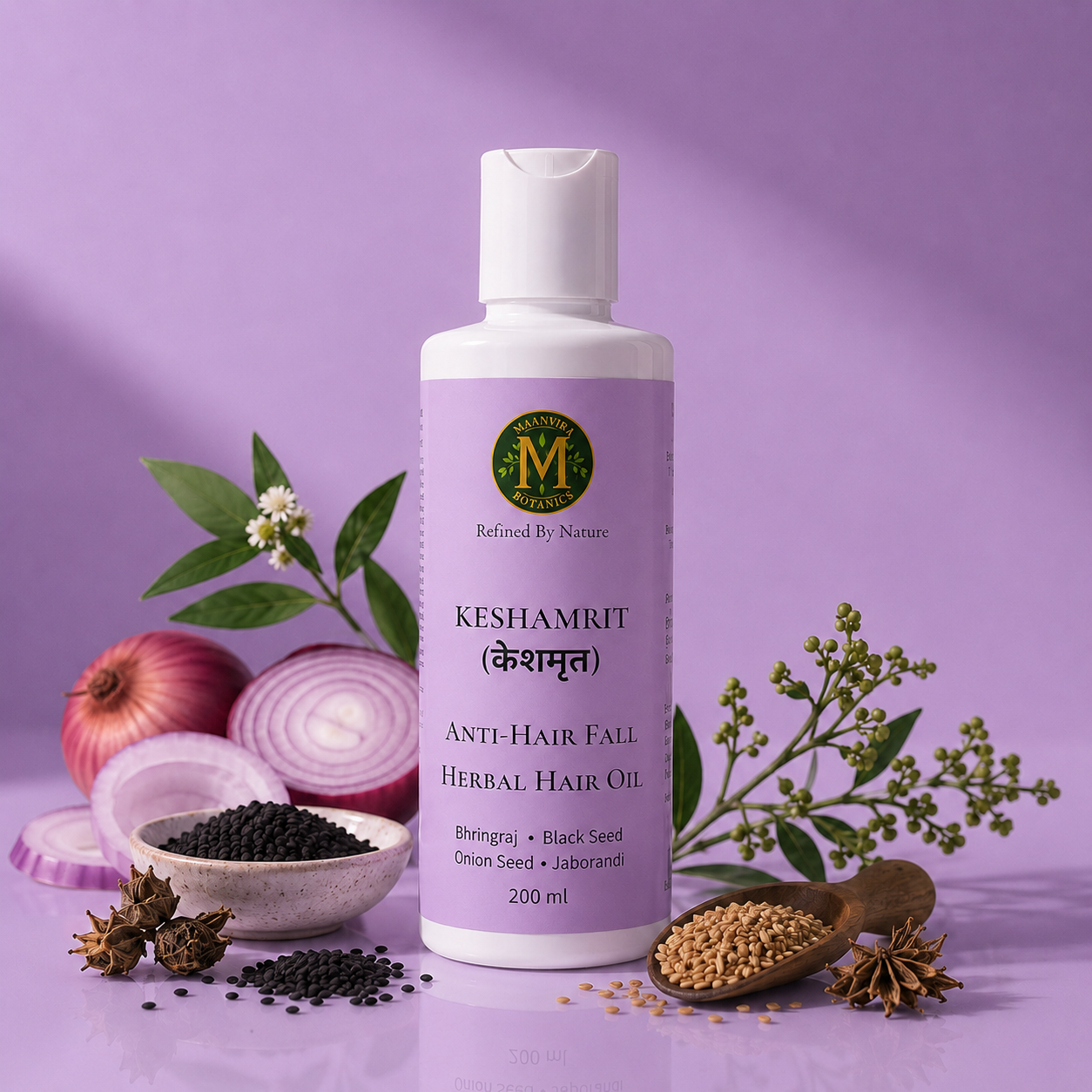 Keshamrit Anti Hair Fall Herbal Hair Oil (Bringraj, Black Seed, Onion Seed, Jaborandi)