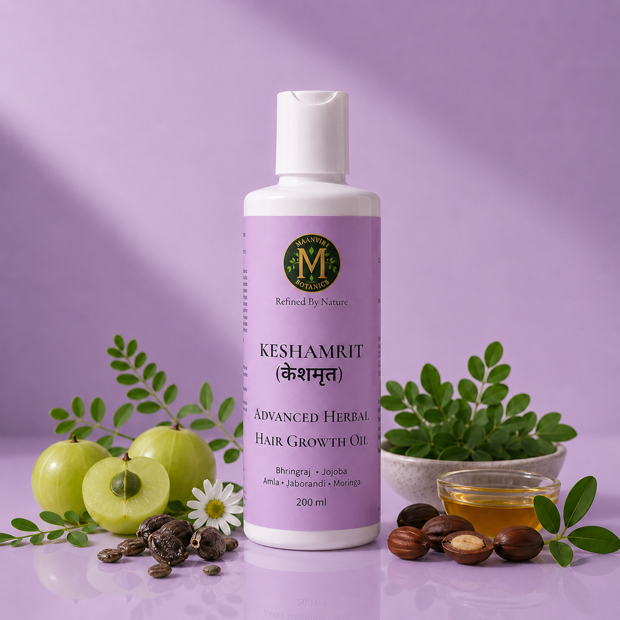 Keshamrit Advanced Herbal Hair Growth Oil 200ML (Bhringraj, Jojoba, Amla, Jaborandi, Moringa)