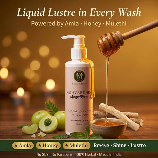Keshvardhini Ayurvedic Herbal Shampoo 200ml (Amla, Honey, Mulethi) - Image 2