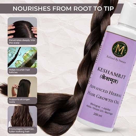 Keshamrit Advanced Herbal Hair Growth Oil (Bhringraj, Jojoba, Amla, Onion, Moringa) - Image 2