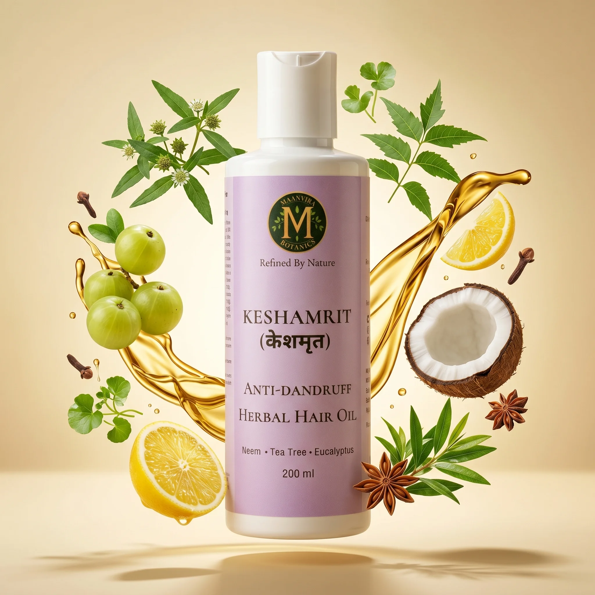 Anti Dandruff Herbal Hair Oil (Neem, Tea Tree, Eucalyptus)